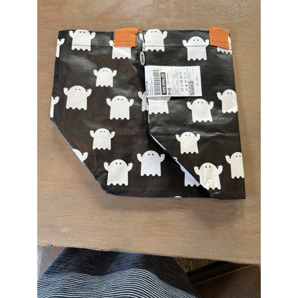 IKEA Kustfyr Halloween Bag Reusable Ghosts 505.996.33 Trick or Treat NEW 2025